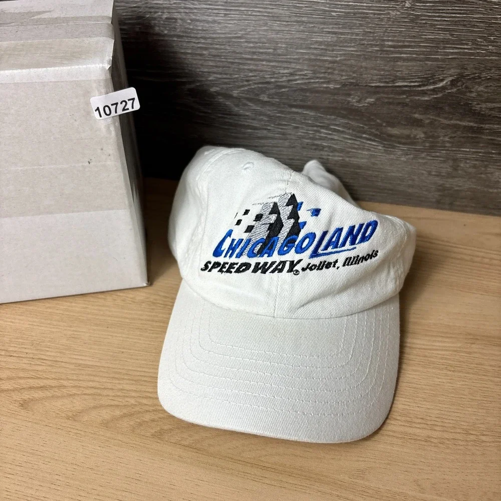 Chicagoland Speedway Hat Cap Strap Back Youth White Joliet Adjustable
